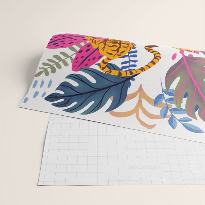 Jungle Tigers - Exotic Blue Wrapping Paper Gallery Image 2