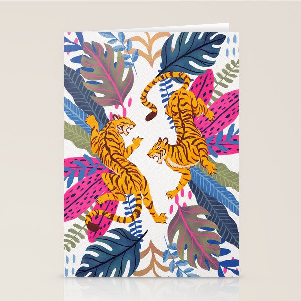 Jungle Tigers - Exotic Blue Stationery Card Gallery Image 2