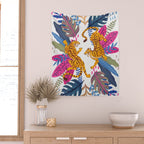 Jungle Tigers - Exotic Blue Wall Tapestry Gallery Image 2