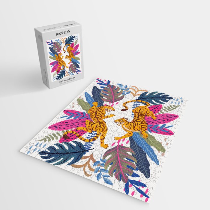 Jungle Tigers - Exotic Blue Jigsaw Puzzle Gallery Image 2