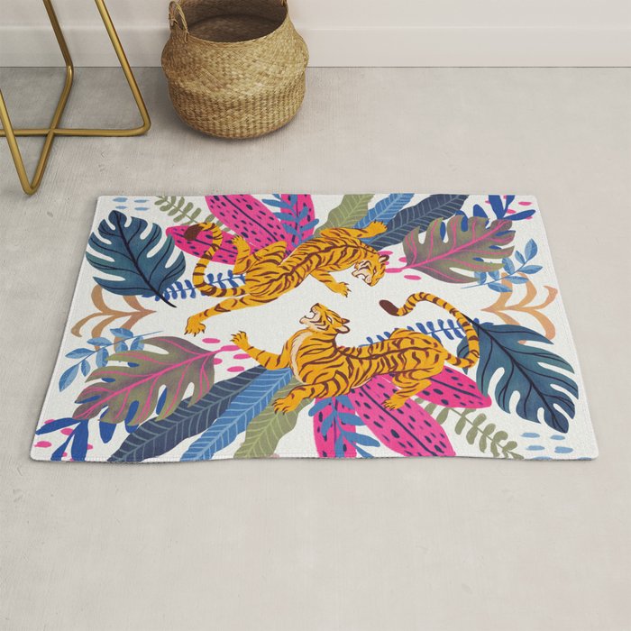 Jungle Tigers - Exotic Blue Rug Gallery Image 1