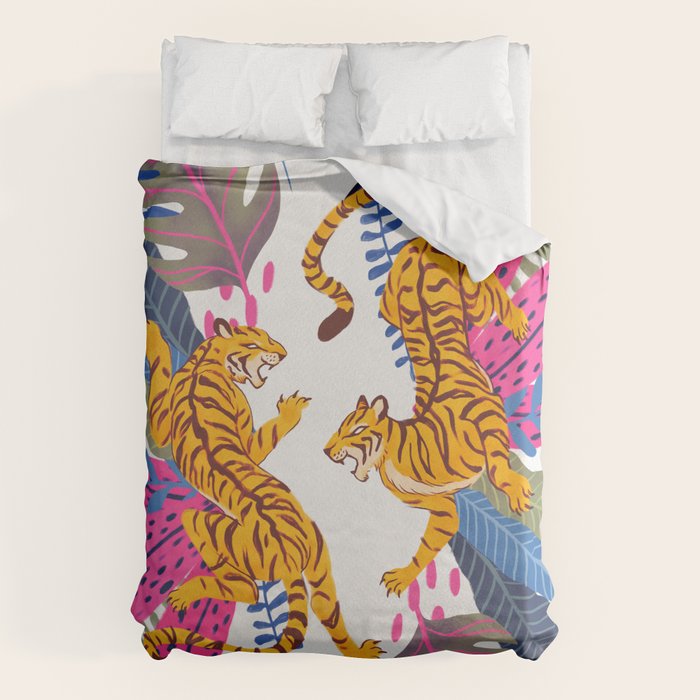 Jungle Tigers - Exotic Blue Duvet Cover Gallery Image 6