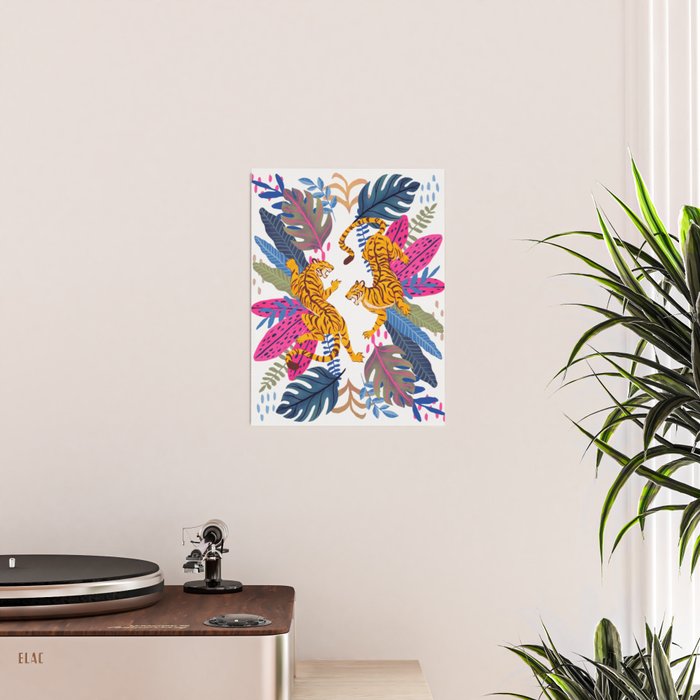 Jungle Tigers - Exotic Blue Poster Gallery Image 2