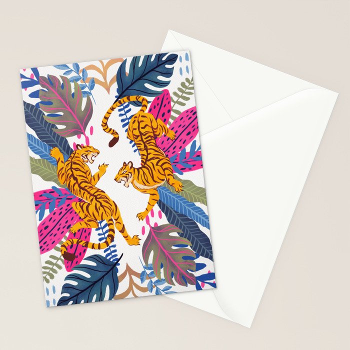 Jungle Tigers - Exotic Blue Stationery Card Gallery Image 2