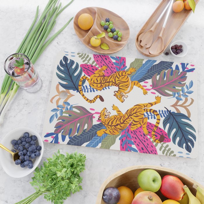 Jungle Tigers - Exotic Blue Cutting Board Gallery Image 2