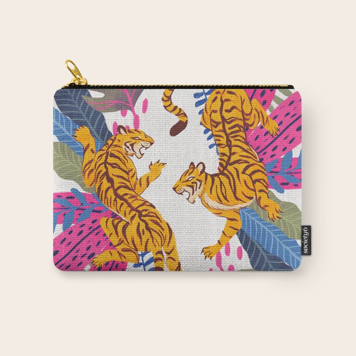 Jungle Tigers - Exotic Blue Carry All Pouch Gallery Image 1