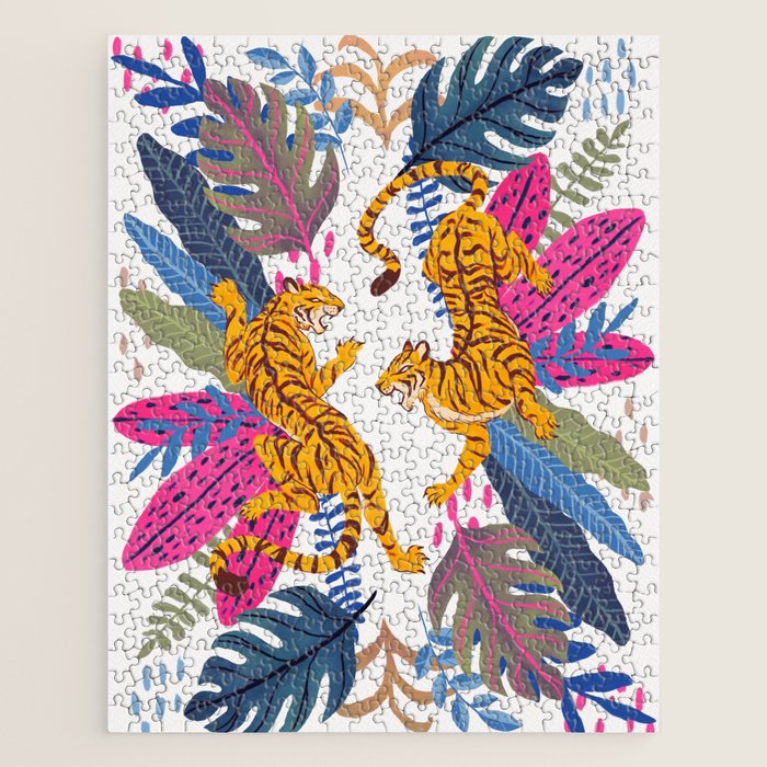 Jungle Tigers - Exotic Blue Jigsaw Puzzle Gallery Image 1