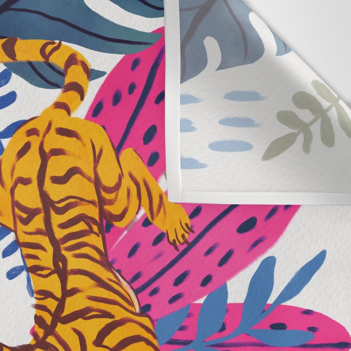 Jungle Tigers - Exotic Blue Wall Tapestry Gallery Image 3