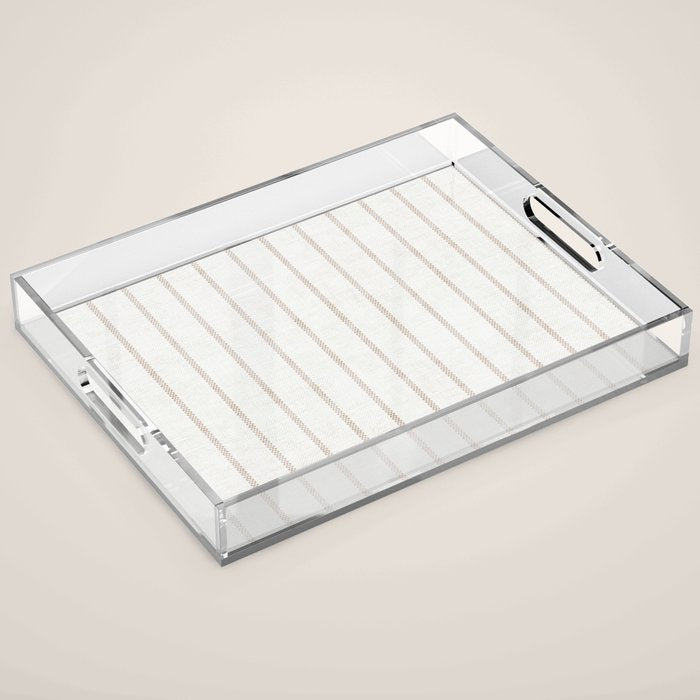  AEGEAN SIMPLE TICKING STRIPE JUTE Acrylic Tray Gallery Image 1