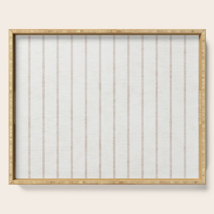  AEGEAN SIMPLE TICKING STRIPE JUTE Serving Tray Gallery Image 1