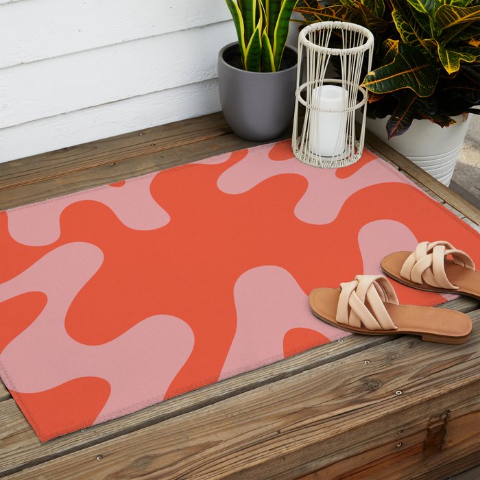 Wavy Land - Pink And Red Outdoor Rug Gallery Image 2