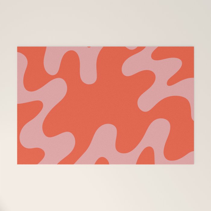 Wavy Land - Pink And Red Welcome Mat Gallery Image 1