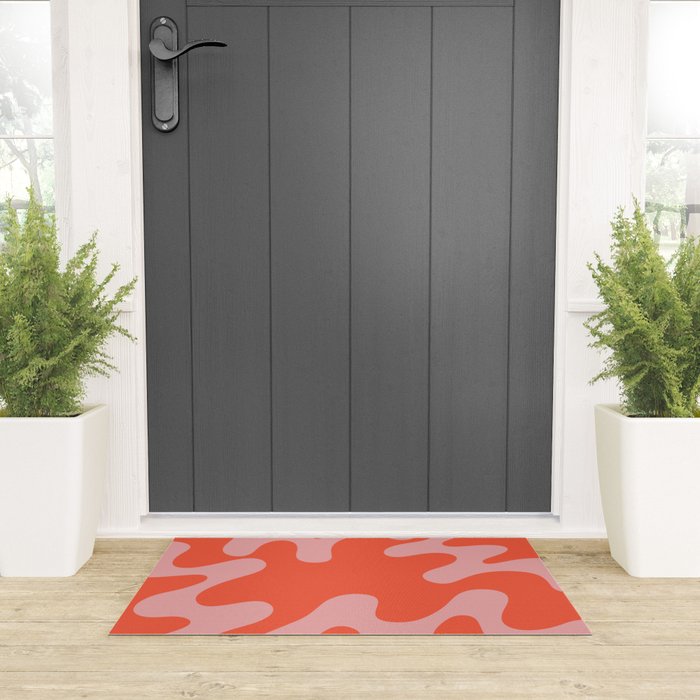 Wavy Land - Pink And Red Welcome Mat Gallery Image 3