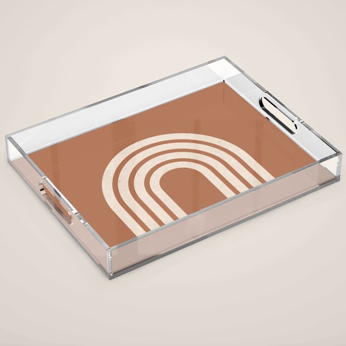 Woodblock arch terracotta Acrylic Tray Gallery Image 1