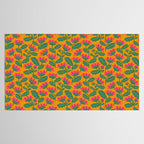 Art Nouveau Pink and Orange Tropical Flowers on Yellow Background Tablecloth Gallery Image 2