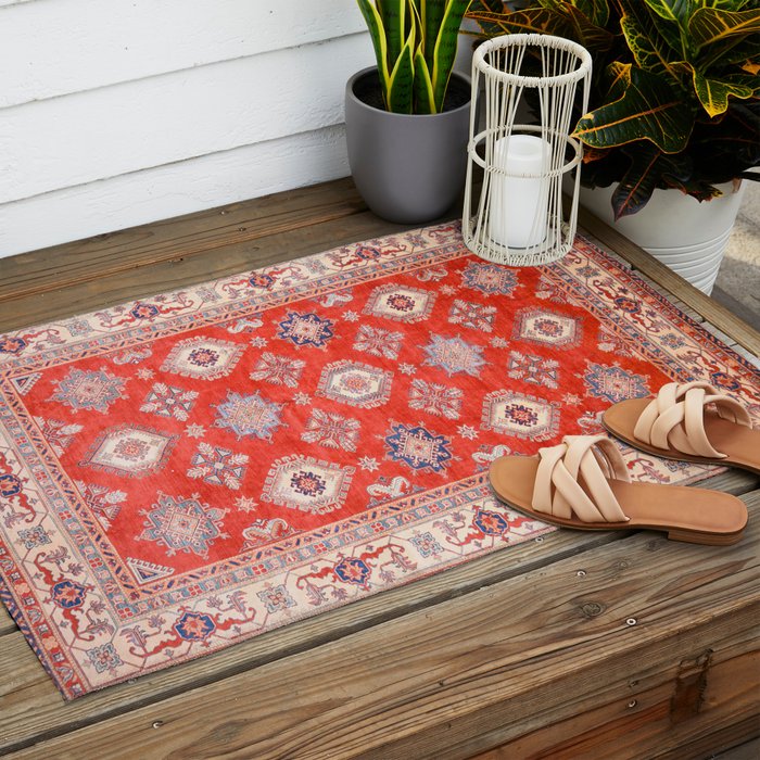 Red Divine Vines Outdoor Rug Gallery Image 2