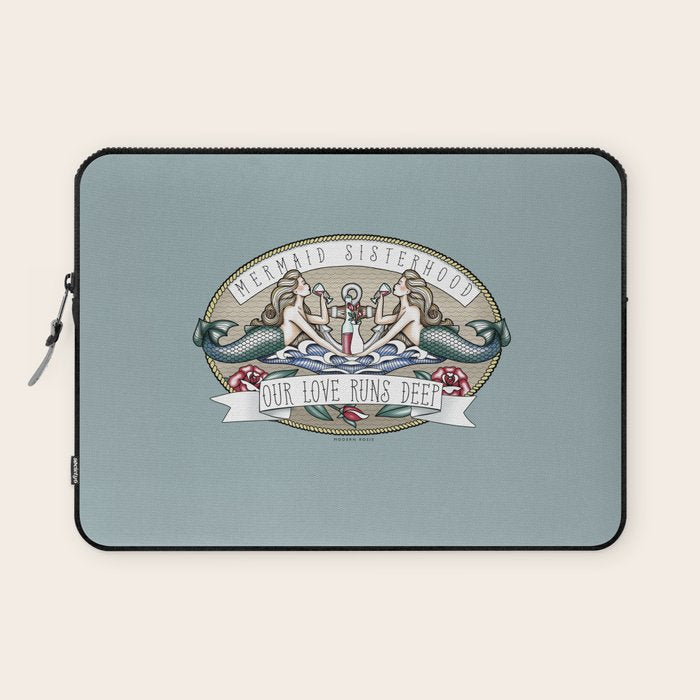 Tipsy Mermaids - Our Love Runs Deep Laptop Sleeve Gallery Image 1