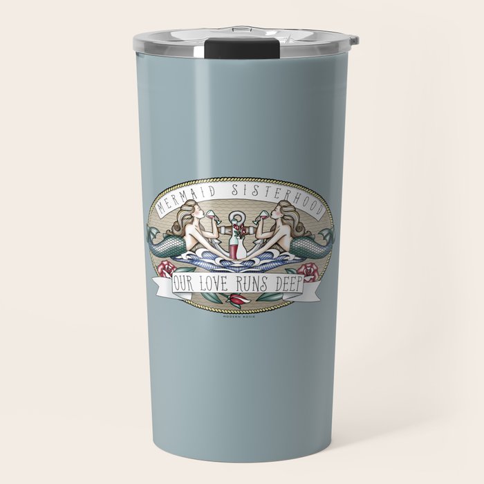 Tipsy Mermaids - Our Love Runs Deep Travel Mug Gallery Image 1