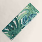 Tropical Palms, Green and Blue, Abstract Yoga Mat Gallery Image 1