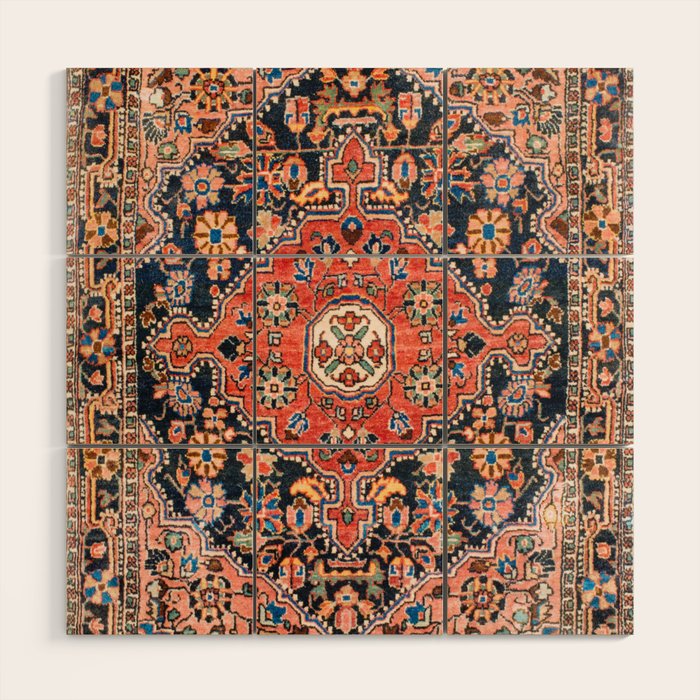 Djosan Poshti West Persian Rug Print Wood Wall Art Gallery Image 1