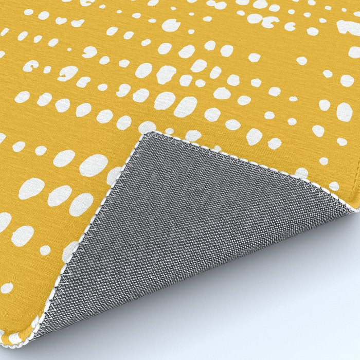 Abstract Spotted Pattern in Yellow Rug Gallery Image 4