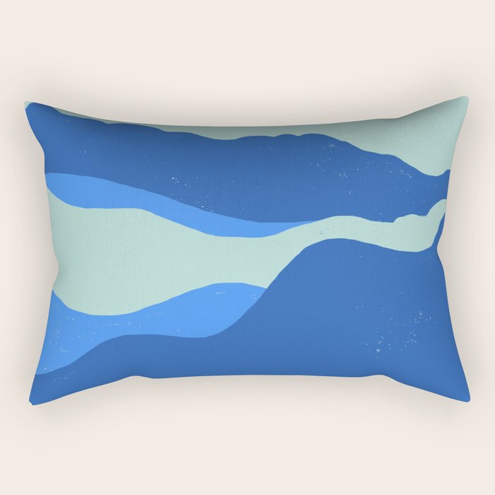 Blue Sea Waves on a Sunny Day Rectangular Pillow Gallery Image 1