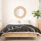 Monstera minimal - black Duvet Cover Gallery Image 3