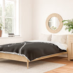 Monstera minimal - black Duvet Cover Gallery Image 2
