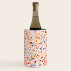 Blush Terrazzo | Pink Eclectic Speckles | Abstract Confetti Painting | Chic Bohemian Illustration Wine Chiller Gallery Image 3