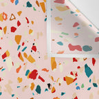 Blush Terrazzo | Pink Eclectic Speckles | Abstract Confetti Painting | Chic Bohemian Illustration Wall Tapestry Gallery Image 3