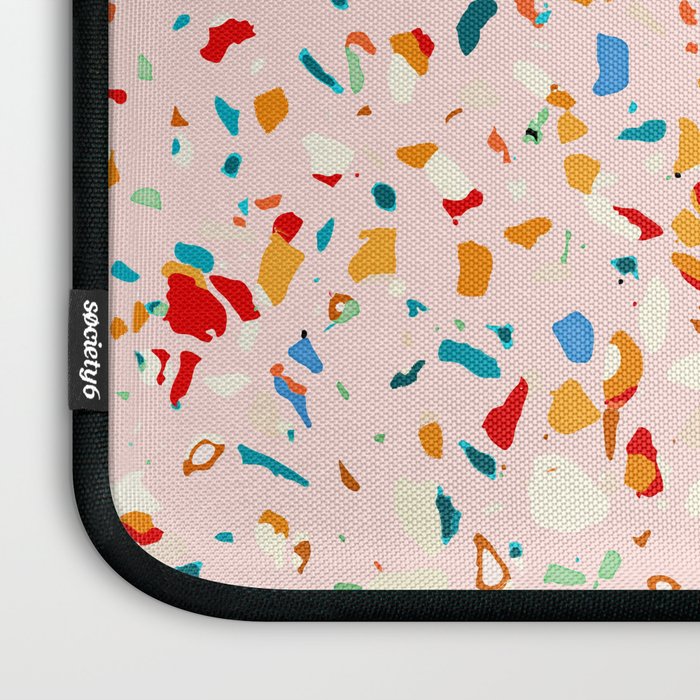 Blush Terrazzo | Pink Eclectic Speckles | Abstract Confetti Painting | Chic Bohemian Illustration Laptop Sleeve Gallery Image 3