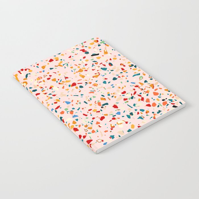 Blush Terrazzo | Pink Eclectic Speckles | Abstract Confetti Painting | Chic Bohemian Illustration Notebook Gallery Image 1