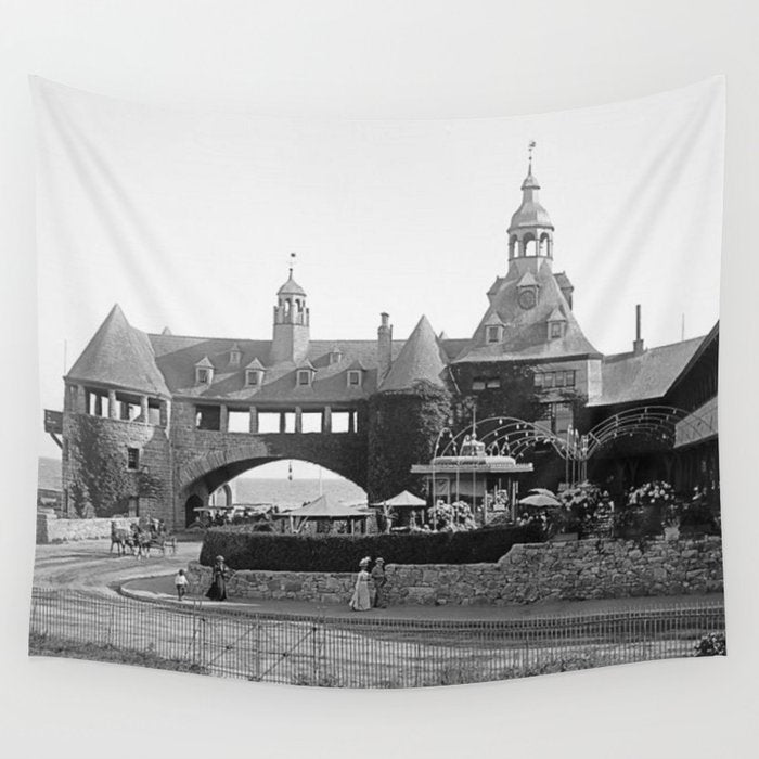 1890 Narragansett Towers & Casino, Narragansett, Rhode Island Wall Tapestry Gallery Image 1