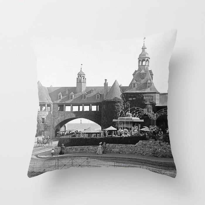 1890 Narragansett Towers & Casino, Narragansett, Rhode Island Throw Pillow Gallery Image 6