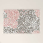 Floral Dahlias, Blush Pink, Gray, White Welcome Mat Gallery Image 1