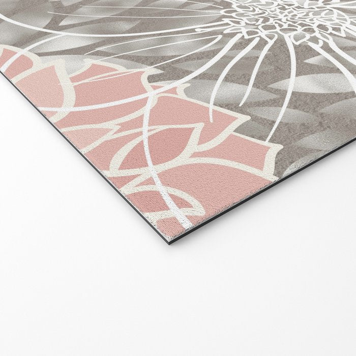 Floral Dahlias, Blush Pink, Gray, White Welcome Mat Gallery Image 2