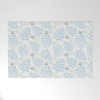 Winter & Woodsy Pine Trees in White & Blue Welcome Mat Gallery Image 1