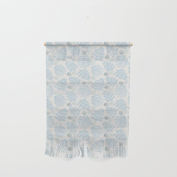 Winter & Woodsy Pine Trees in White & Blue Wall Hanging Gallery Image 1
