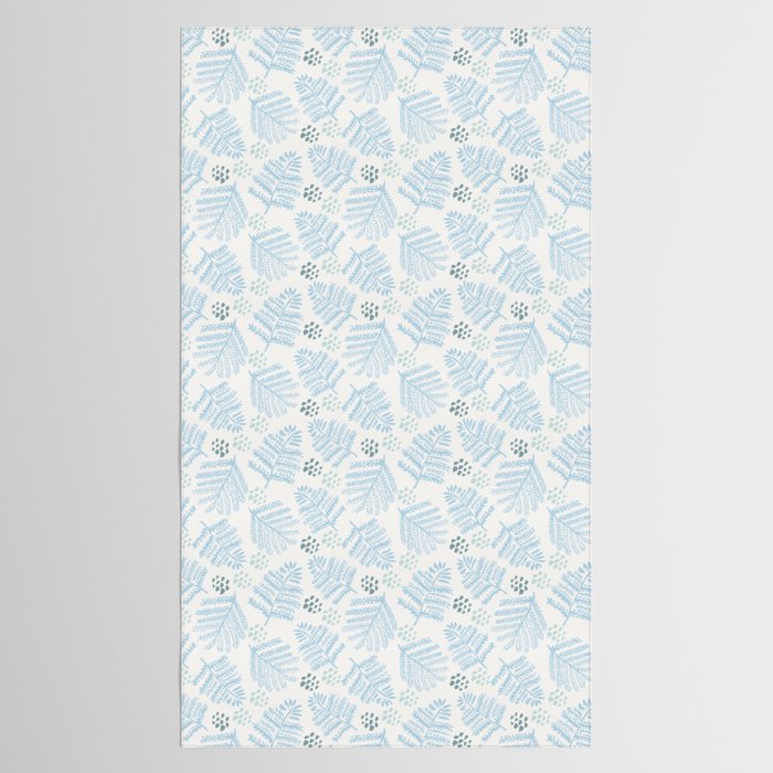 Winter & Woodsy Pine Trees in White & Blue Tablecloth Gallery Image 2