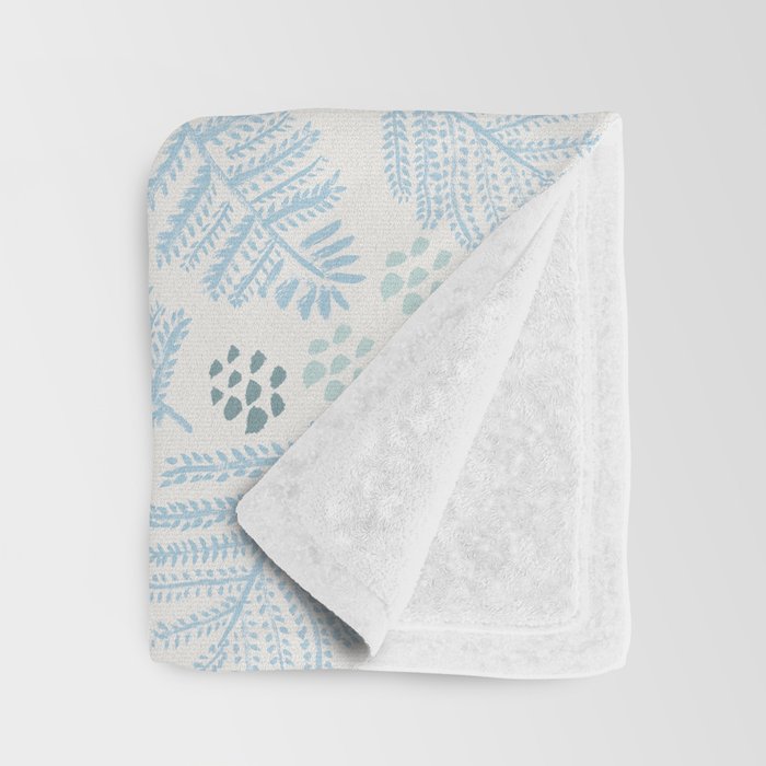 Winter & Woodsy Pine Trees in White & Blue Throw Blanket Gallery Image 3