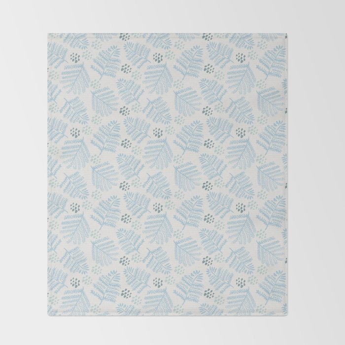 Winter & Woodsy Pine Trees in White & Blue Throw Blanket Gallery Image 2