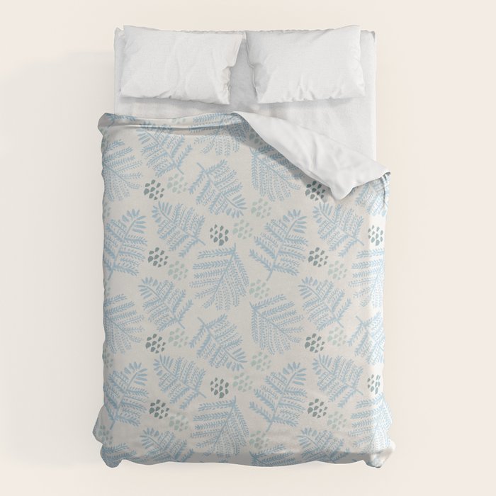 Winter & Woodsy Pine Trees in White & Blue Duvet Cover Gallery Image 6