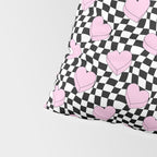 Pink love heart candy checkered pattern Pillow Sham Gallery Image 4