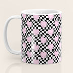 Pink love heart candy checkered pattern Coffee Mug Gallery Image 3