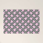Pink love heart candy checkered pattern Welcome Mat Gallery Image 1