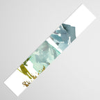 Forest green teal blue watercolor hand painted landscape Table Runner Gallery Image 3