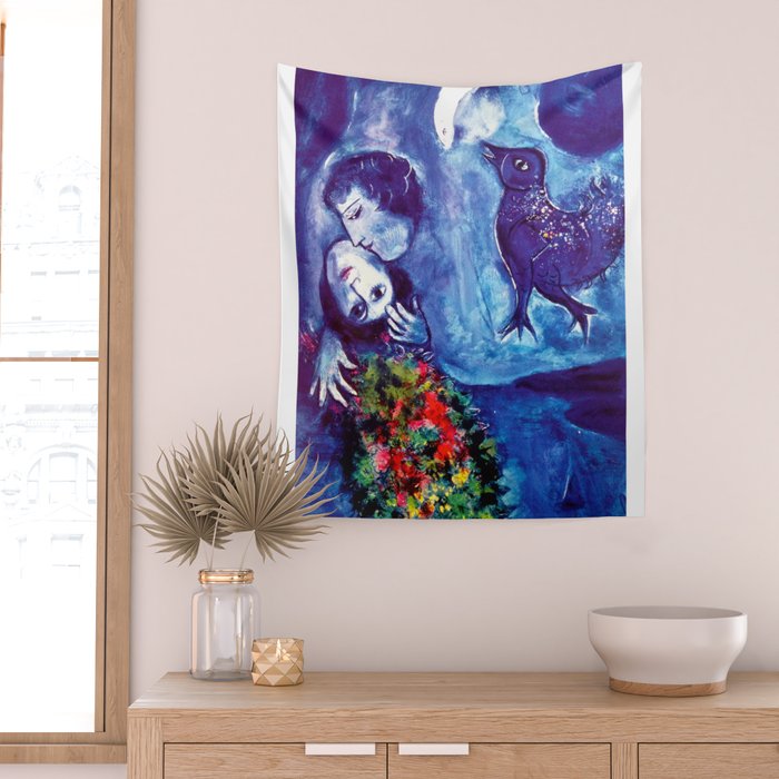 Marc Chagall, Le Paisage Bleu 1949 Artwork, Posters Tshirts Prints Bags Men Women Kids Wall Tapestry Gallery Image 2