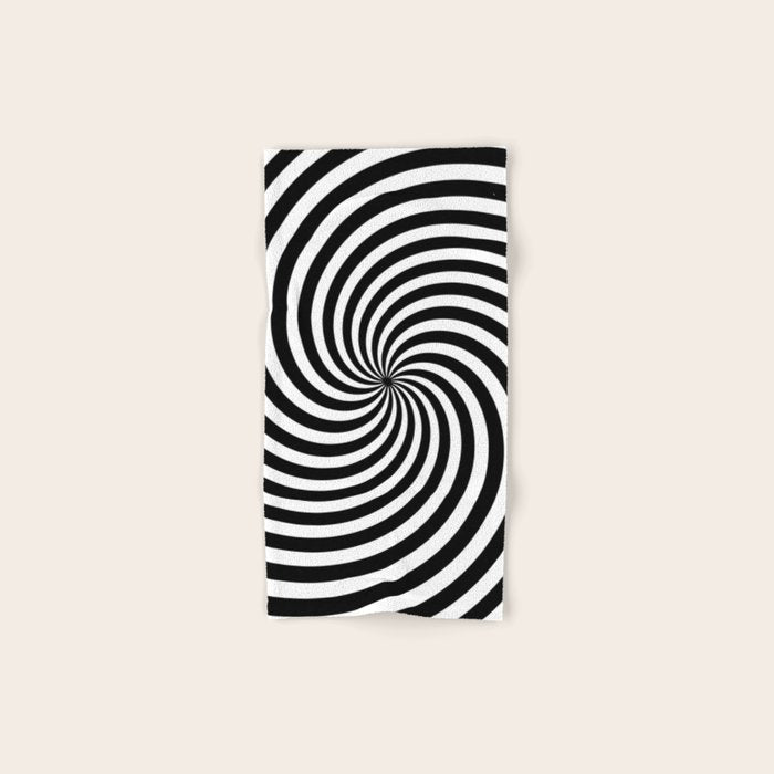 Black And White Op Art Spiral Bath Towel Gallery Image 1