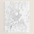 Portland Maine White Map Jigsaw Puzzle Gallery Image 1