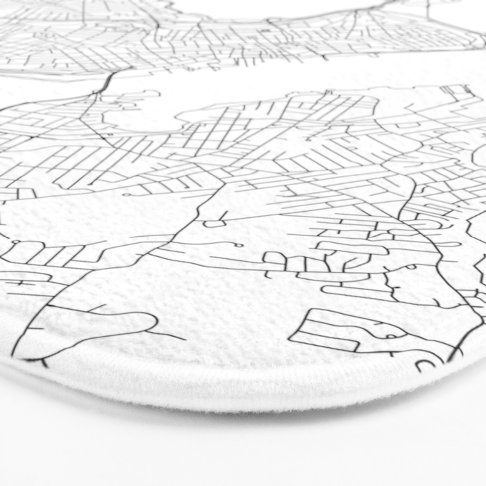 Portland Maine White Map Bath Mat Gallery Image 3